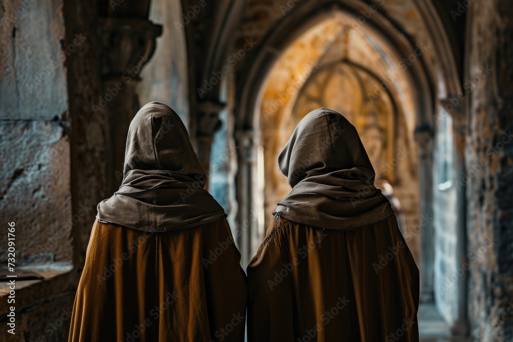 Monastic Devotion: A Captivating Rear View of Medieval Clergy Embracing Ancient Faith Monastic Devotion: A Captivating Rear View of Medieval Clergy Embracing Ancient Faith