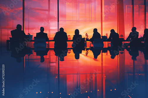Abstract Image of Business People Silhouettes