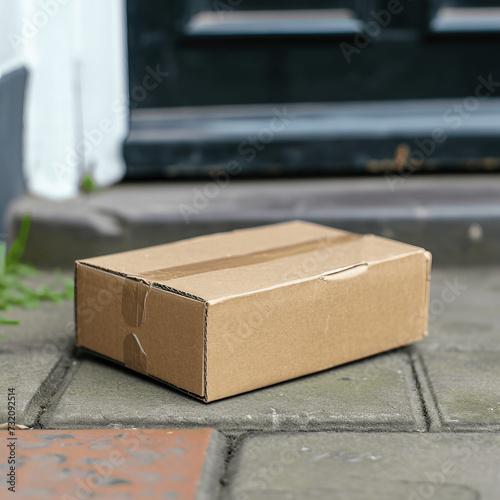 Close up of Parcel on Doorstep