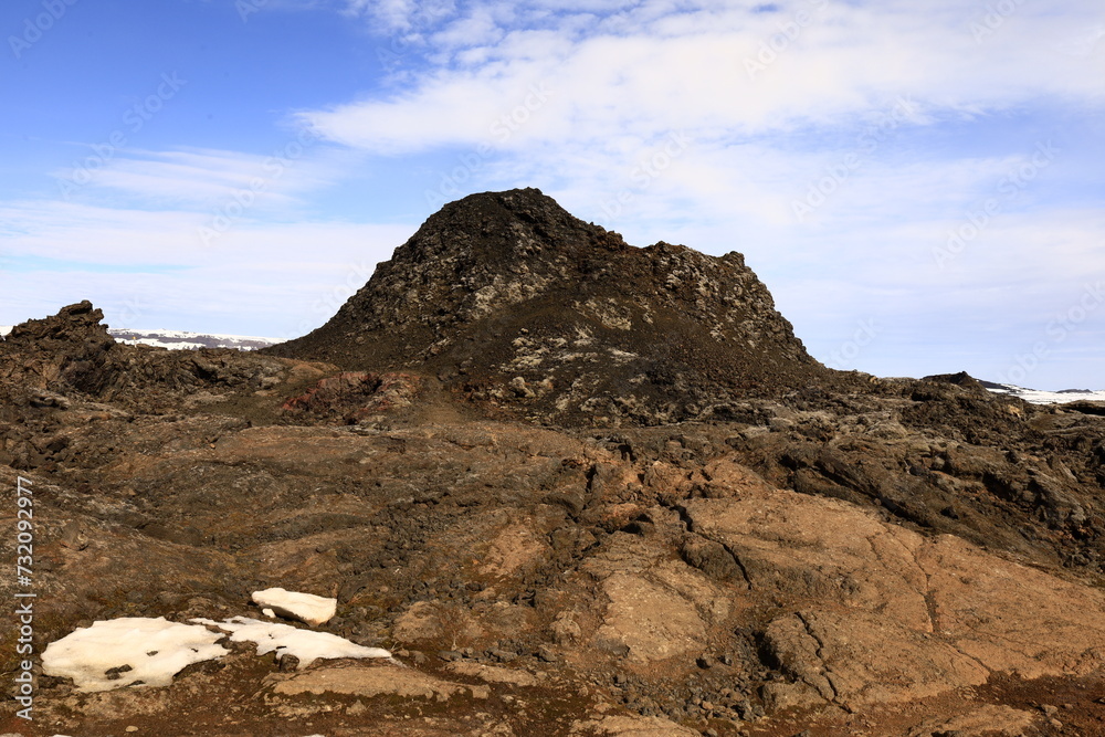 Leirhnjúkur is an active volcano located northeast of Lake Mývatn in the Krafla Volcanic System, Iceland Leirhnjúkur is an active volcano located northeast of Lake Mývatn in the Krafla Volcanic System, Iceland