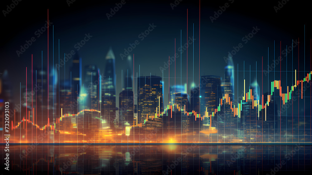 Stock market chart line concept, business chart on stock market background Stock market chart line concept, business chart on stock market background