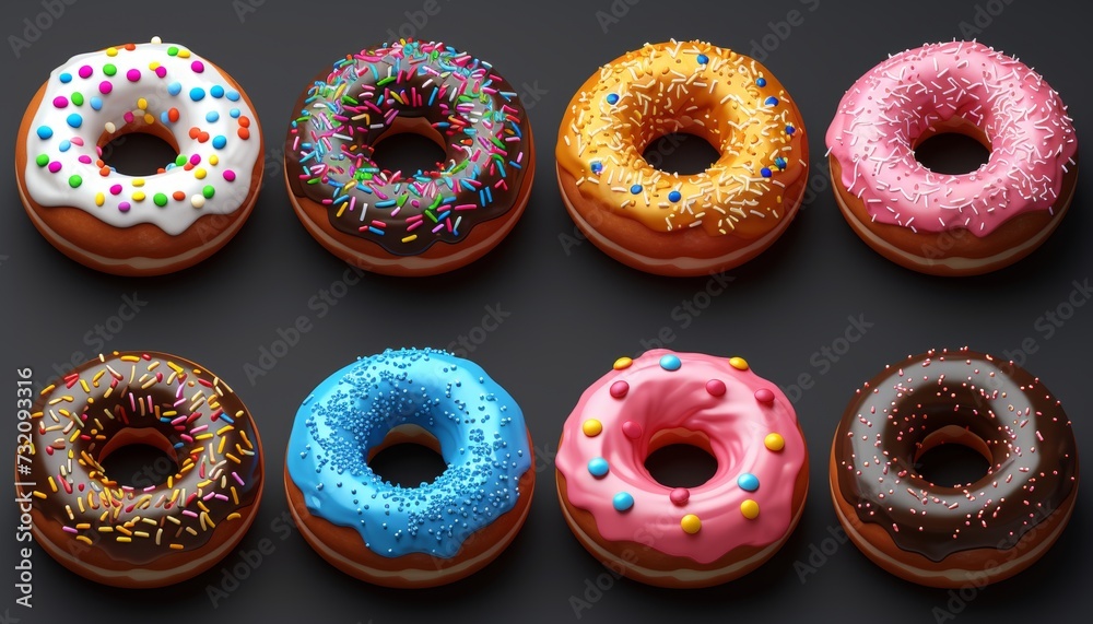 Tasty donut with sprinkles and glaze on white background, perfect for birthdays or a sweet treat. Tasty donut with sprinkles and glaze on white background, perfect for birthdays or a sweet treat.