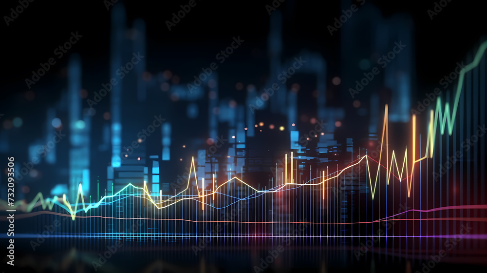 Stock market chart line concept, business chart on stock market background Stock market chart line concept, business chart on stock market background