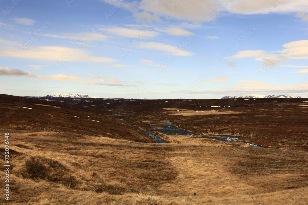 View on a mountain in the Northeastern Region of Iceland