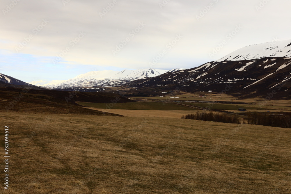 View on a mountain in the Northeastern Region of Iceland