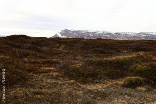 View on a mountain in the Northeastern Region of Iceland