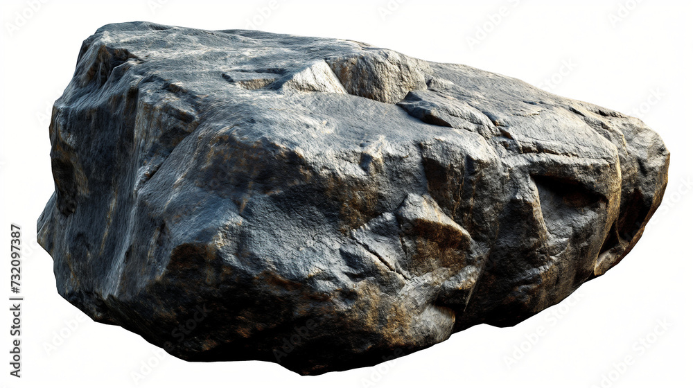 Large Rock on White Background