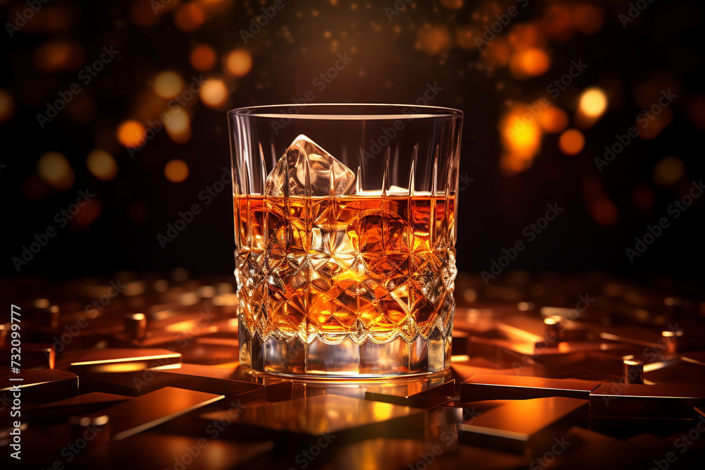 Whiskey, scotch, cognac, brandy, booze ice cube coctail liquor rum drinking high alcohol irish nightclub spirit glass. banner copy space poster background Whiskey, scotch, cognac, brandy, booze ice cube coctail liquor rum drinking high alcohol irish nightclub spirit glass. banner copy space poster background