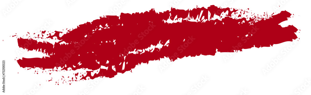Red Grunge Banner, Abstract Horizontal Paint Brush Stroke Element Shape