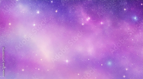 紫色のユニコーンの背景。キラキラ星とボケ味を持つパステル水彩の空。ホログラフィック テクスチャを持つファンタジー銀河。魔法の大理石の空間。 photo