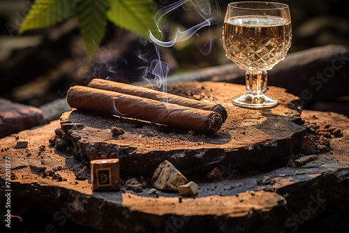 Cigar, ciggy, smoke, stogie tobacco siga cigarette unhealthy toxic alcohol risk nicotine, chemicals and additives, major public health issue, relaxation. photo