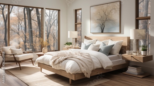 Guest Bedroom with Cozy Touches and Textured Bedding