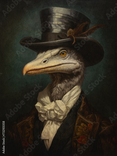 Gothic Dinosaur Print, Dinosaur Portrait Poster, Victorian Oil Painting, Dark Academia Wall Art, Spooky Dinosaur Illustration, Gothic Dinosaur Decor