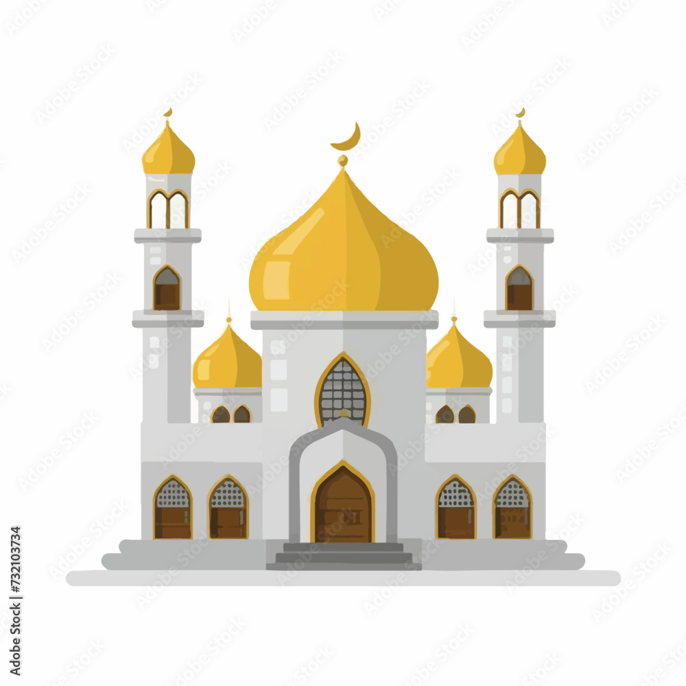 Mosque on a white Background 