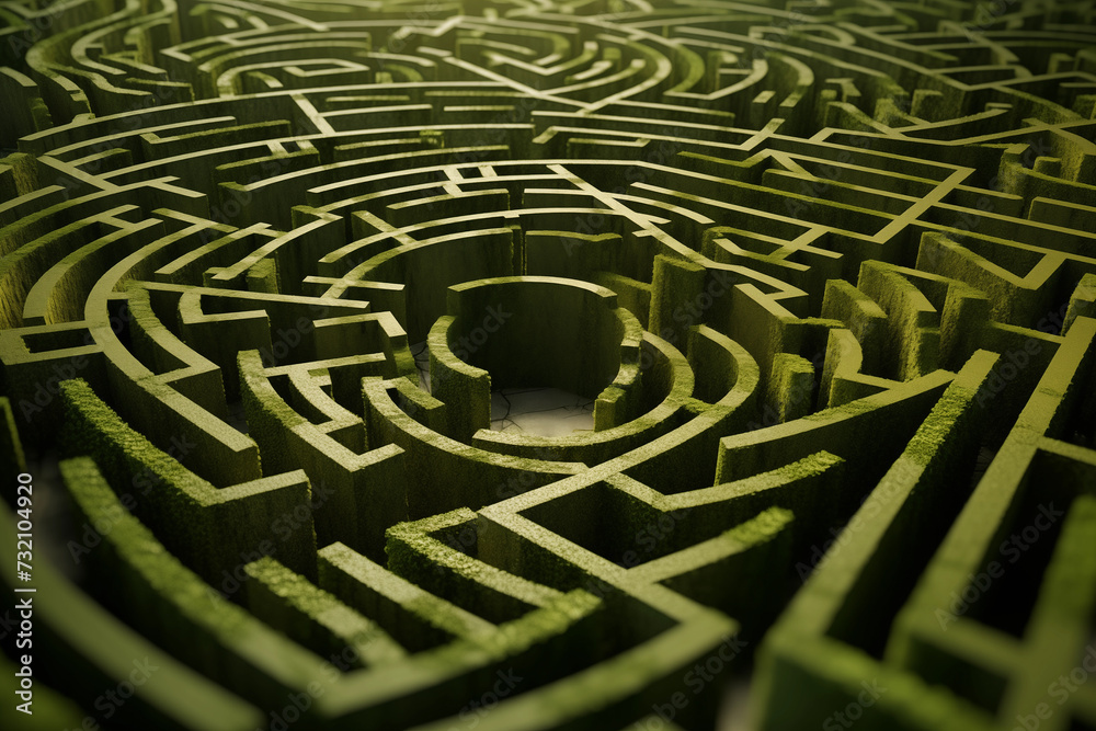 3d green bush maze with labyrinth 3d green bush maze with labyrinth