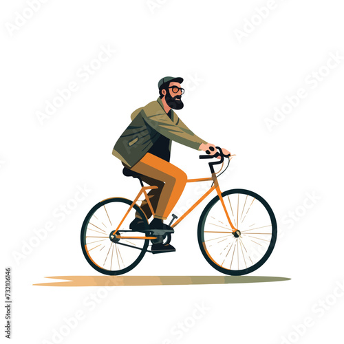 A man on a bicycle. Vector illustration.

