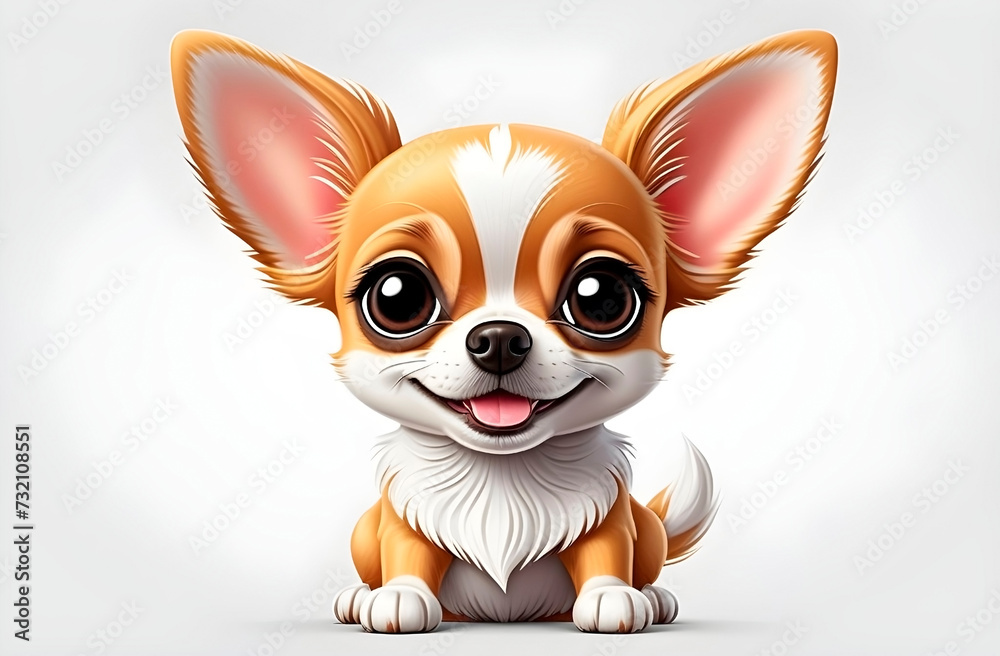 Portrait of a happy Chihuahua dog isolated on a  white background.