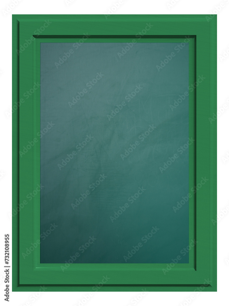 Blank green chalk board in brown frame on isolated background Blank green chalk board in brown frame on isolated background