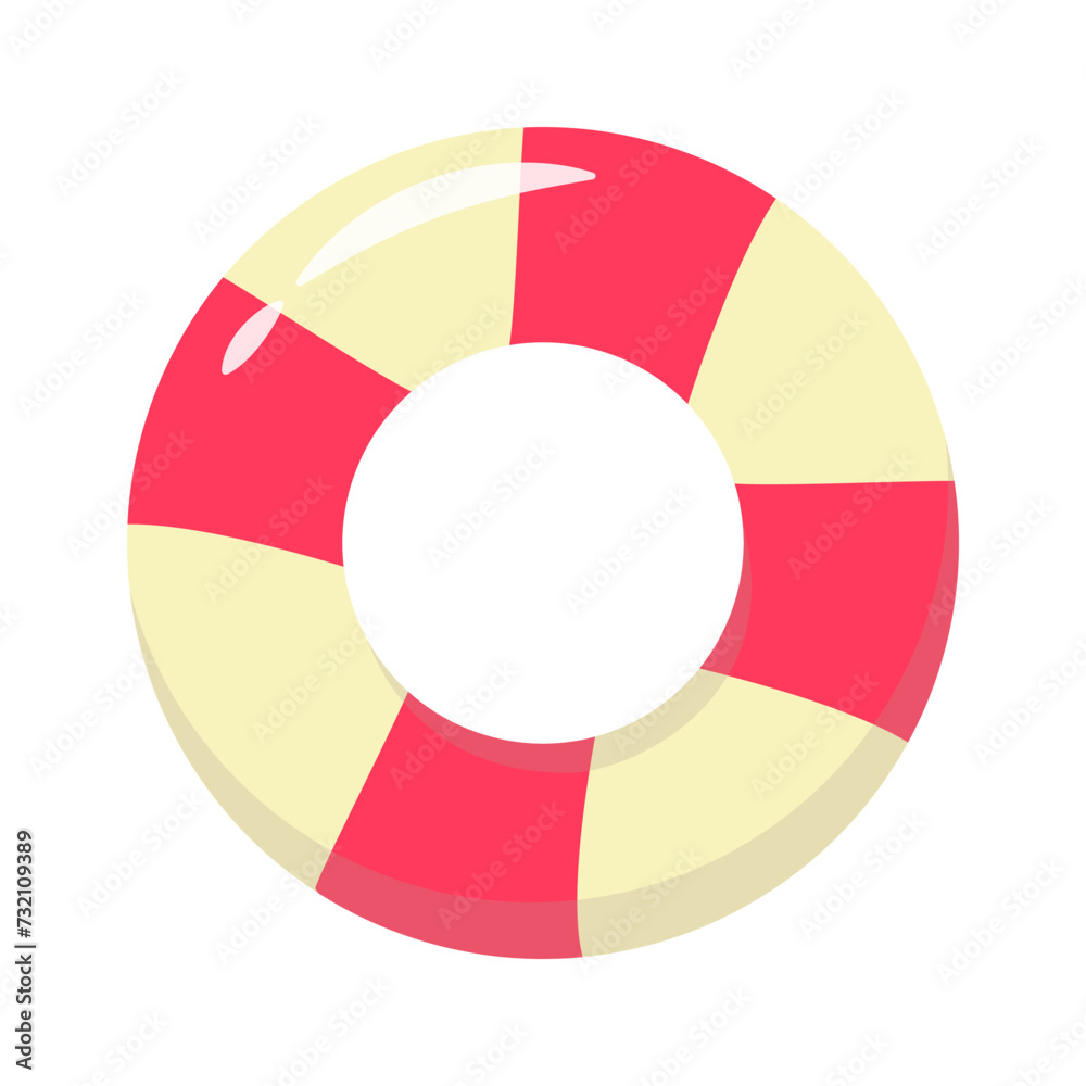 Lifebuoy. Beach accessories. Vector illustration in flat style. Lifebuoy. Beach accessories. Vector illustration in flat style.