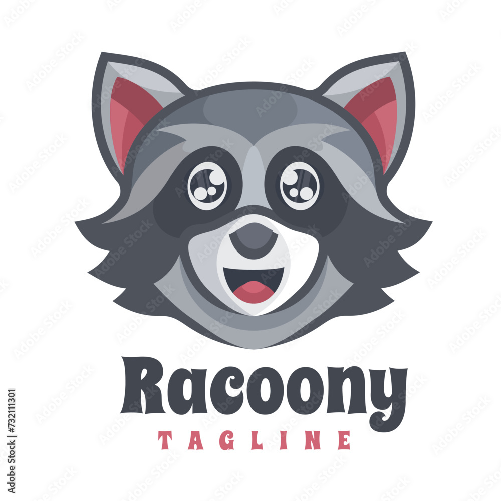 Fototapeta premium animals head cartoon character logo mascot