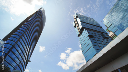The streets of the skyscrapers of Jakarta, the capital of Indonesia.