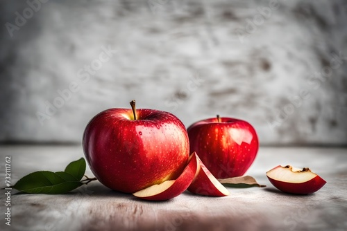 Fresh ripe red apple isolated on a white background.