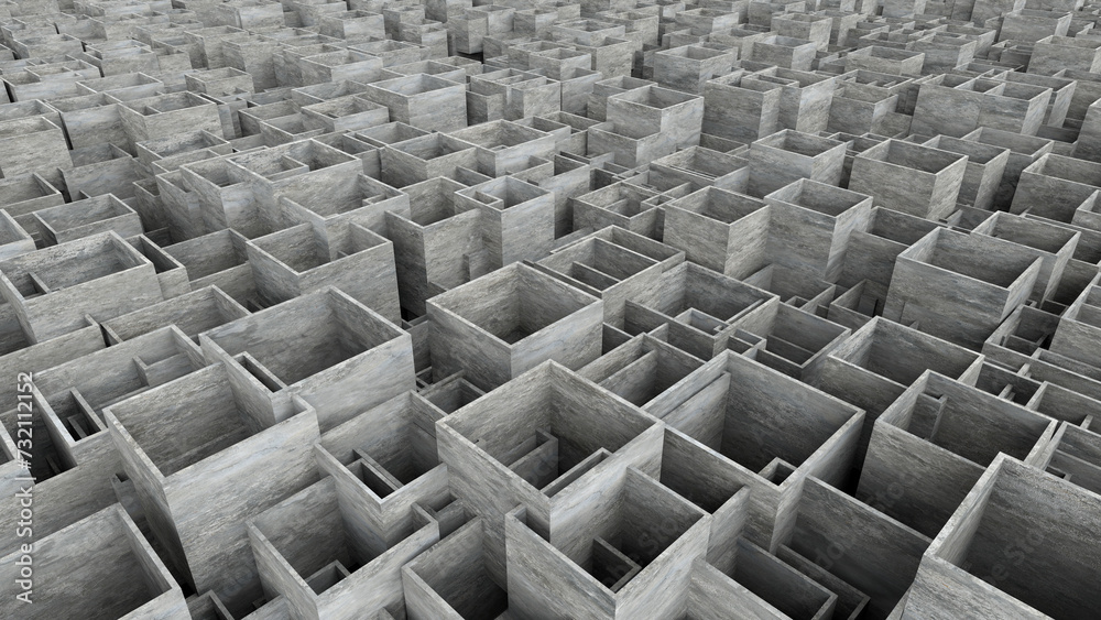 Fototapeta premium Concrete Stone Geometric Abstract 3D Design Element - background image high resolution 3D render.