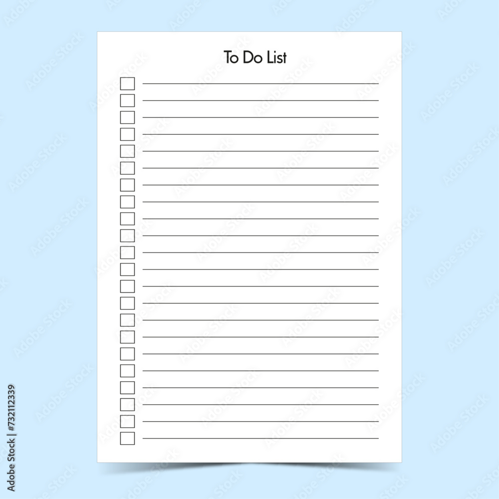 Minimalist list to do template Minimalist list to do template