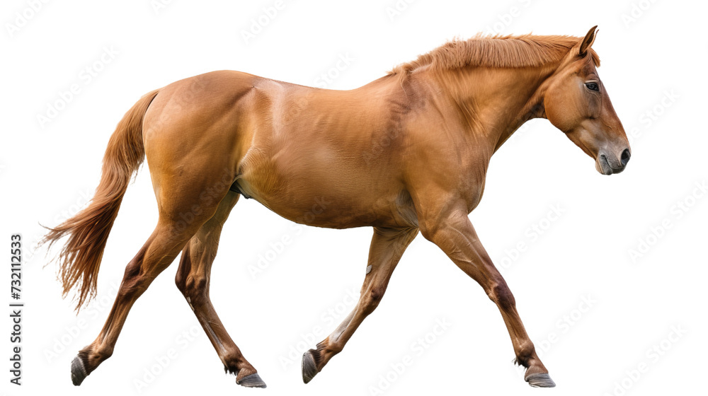 Fototapeta premium running horse isolated on white, side view