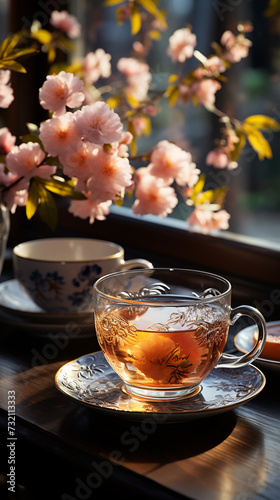 Elegant Infusion: Tea Amongst the Blossoms
