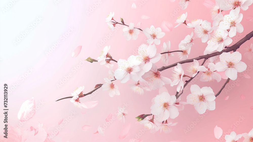 Fototapeta premium Minimalist Blossom: Lone Blossom Beauty Series