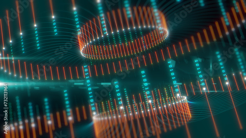 Digital Computer Zeros Ones Binary Code Data Matrix