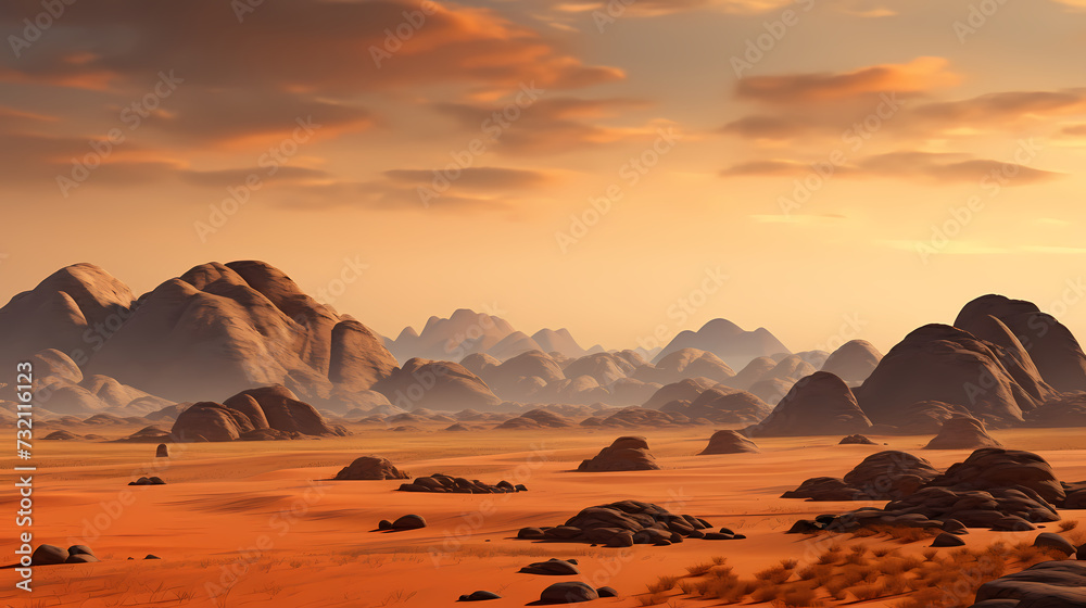 Obraz premium Desert landscape, sand dunes with wavy pattern