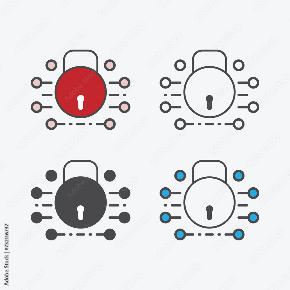 Fototapeta premium Padlock Icon, Modern Vector Illustration Icon Collection