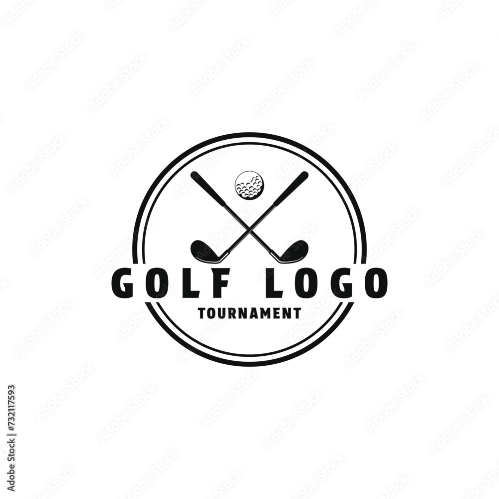 Golf club logo design concept with emblem circle Golf club logo design concept with emblem circle