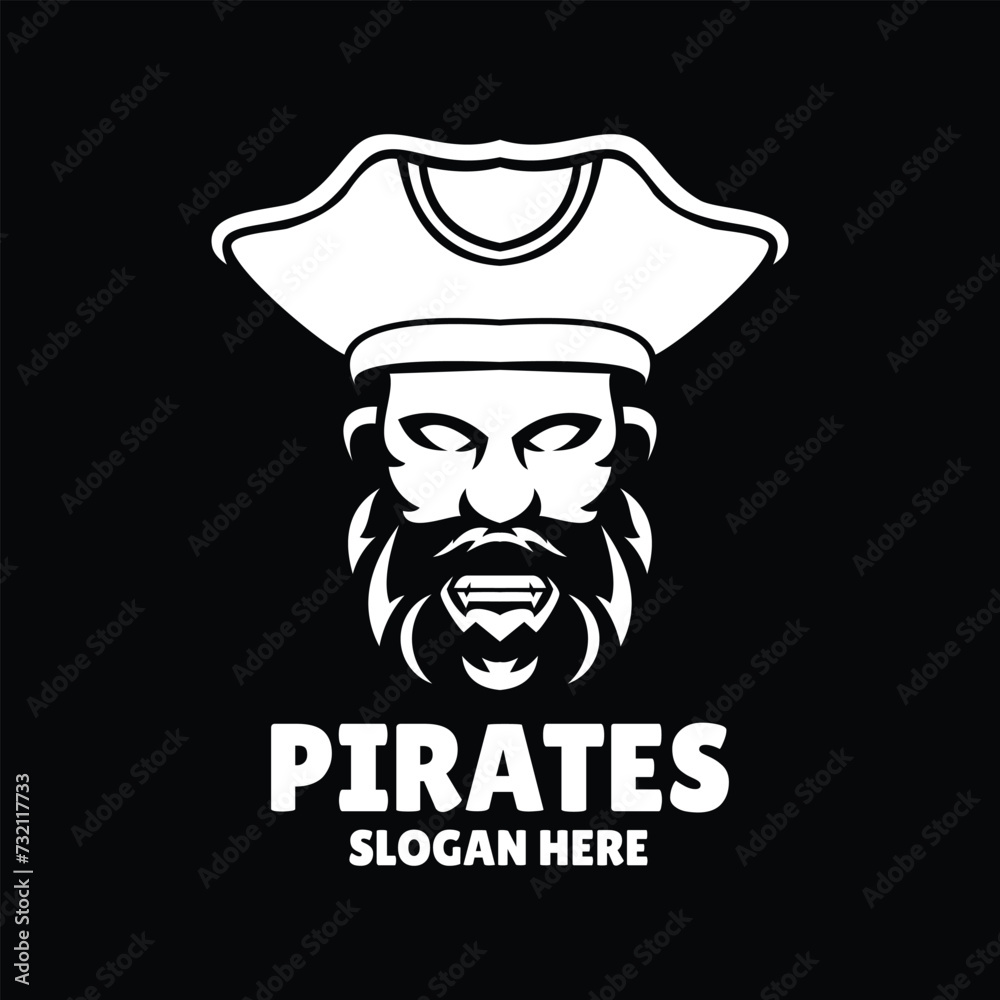 pirates silhouette logo design illustration