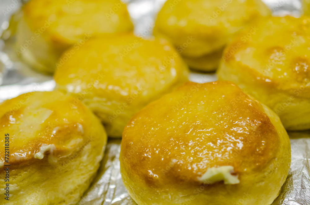 Southern-style biscuits topped with butter, Jan. 18, 2016, in Coden, Alabama. In the United States, biscuits are a type of soft bread frequently served at breakfast or as a side dish to meals. Southern-style biscuits topped with butter, Jan. 18, 2016, in Coden, Alabama. In the United States, biscuits are a type of soft bread frequently served at breakfast or as a side dish to meals.