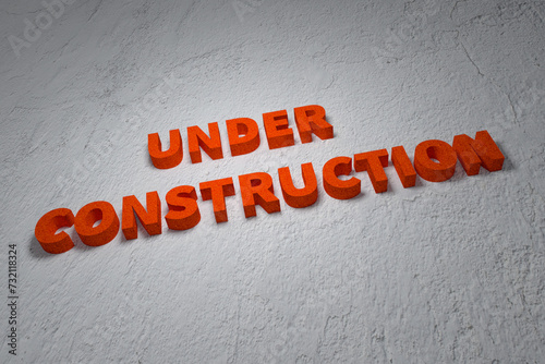 Under construction sign 3d illustration