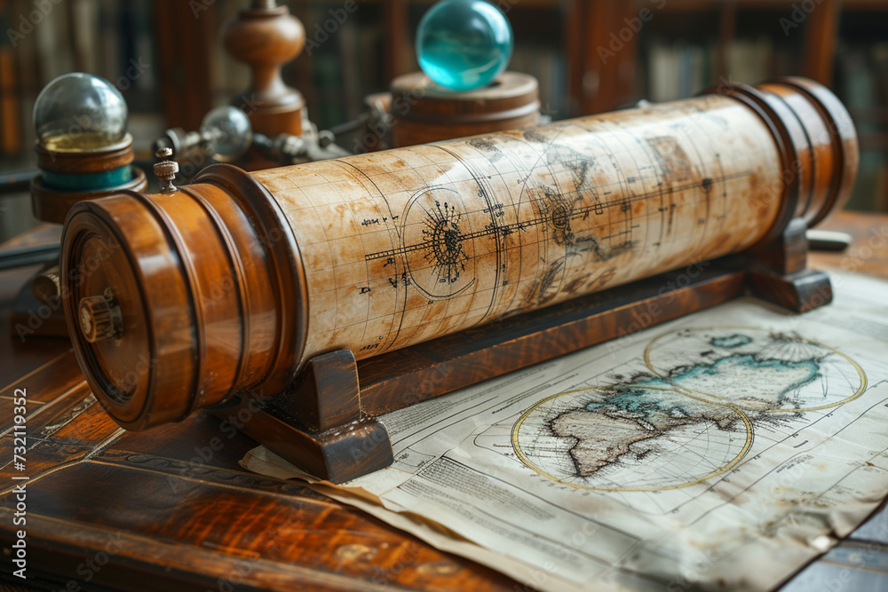 old map and gavel