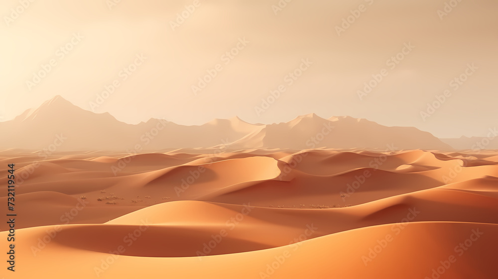 Desert background, desert landscape photography with golden sand dunes