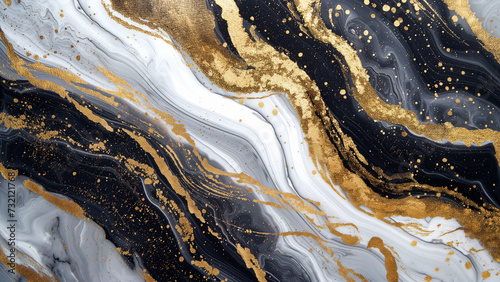 Glittering Marble: A White and Gold Abstract Background © 대연 김