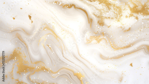 White and Gold: A Marble Background with Glitter Accents