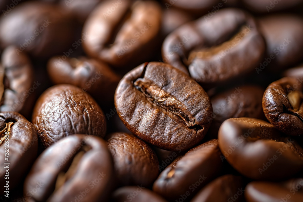 Coffee beans close up. Background with selective focus and copy space Coffee beans close up. Background with selective focus and copy space