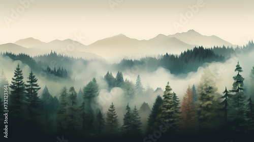Forest background, vibrant trees