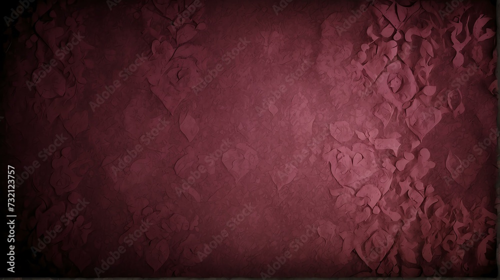 Dark pink paper vintage texture with some lighting and black vignette from Generative AI