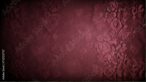 Dark pink paper vintage texture with some lighting and black vignette from Generative AI