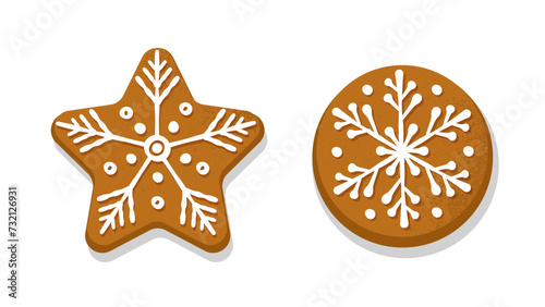 Gingerbread cookies set vector