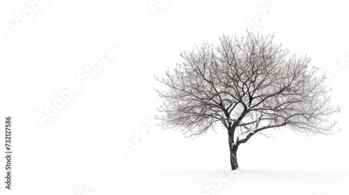 Winter tree isolated on white background. Winter landscape. © Christiankhs