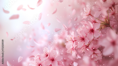 舞う桜の花