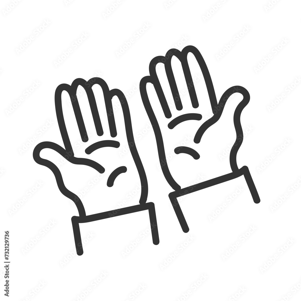 Obraz premium Islamic pray hand simple flat icon vector illustration.